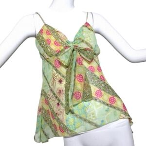 Y2K Vintage MMC Babydoll Womens size Large Asymmetrical Whimsy Fairy Hippie Top